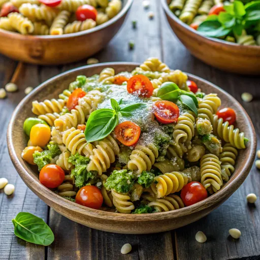 स्वादिष्ट चना-पालक पेस्टो पास्ता